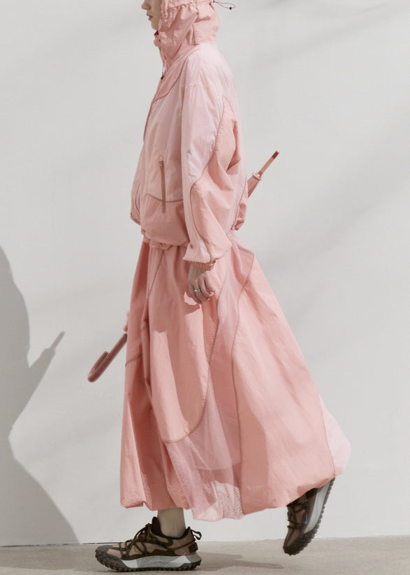 2025 Summer Green Loose Sunscreen Coat And Skirt Two Pieces Set