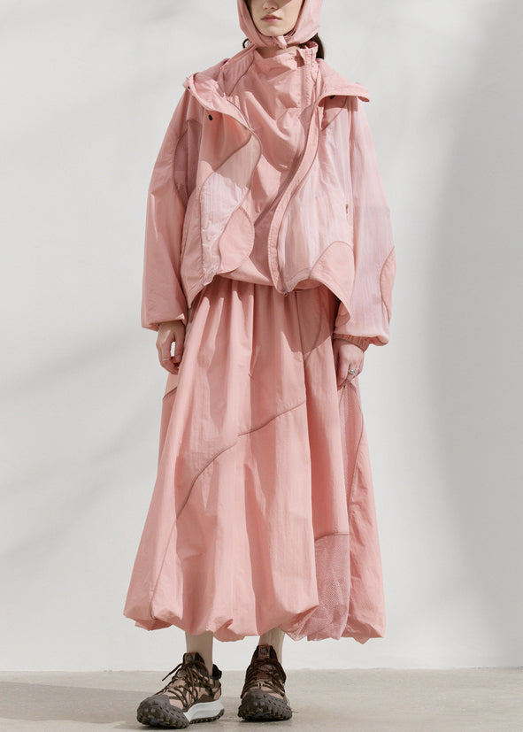 2025 Summer Green Loose Sunscreen Coat And Skirt Two Pieces Set