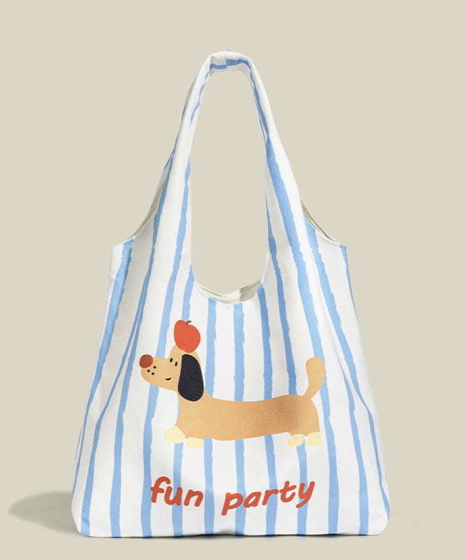 Art Dog Print Large Capacity Canvas Shoulder Bags