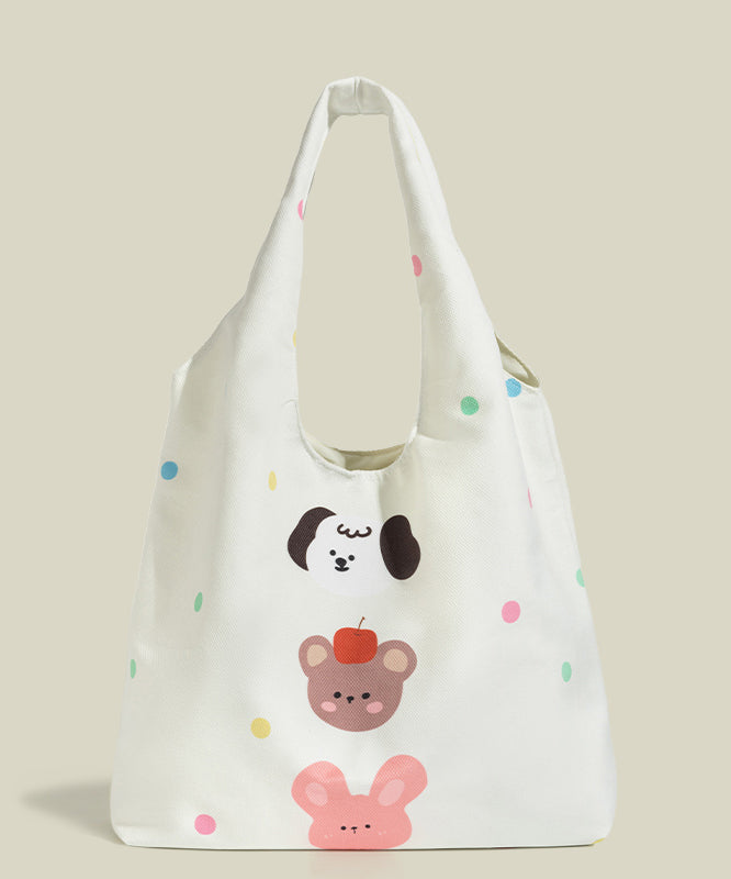 Art Dog Print Large Capacity Canvas Shoulder Bags
