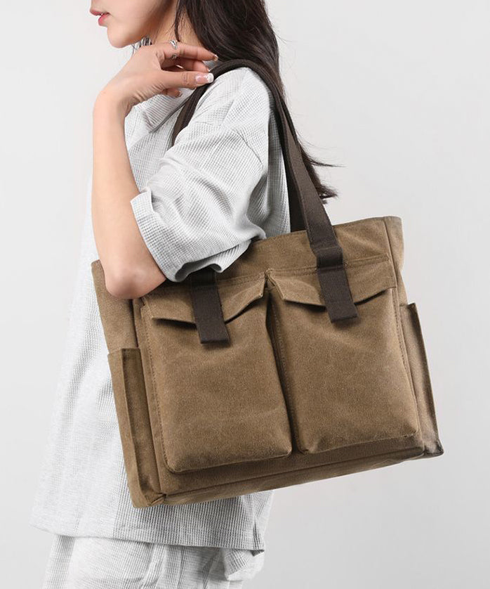 Art Large Capacity With Pockets Canvas Shoulder Bags