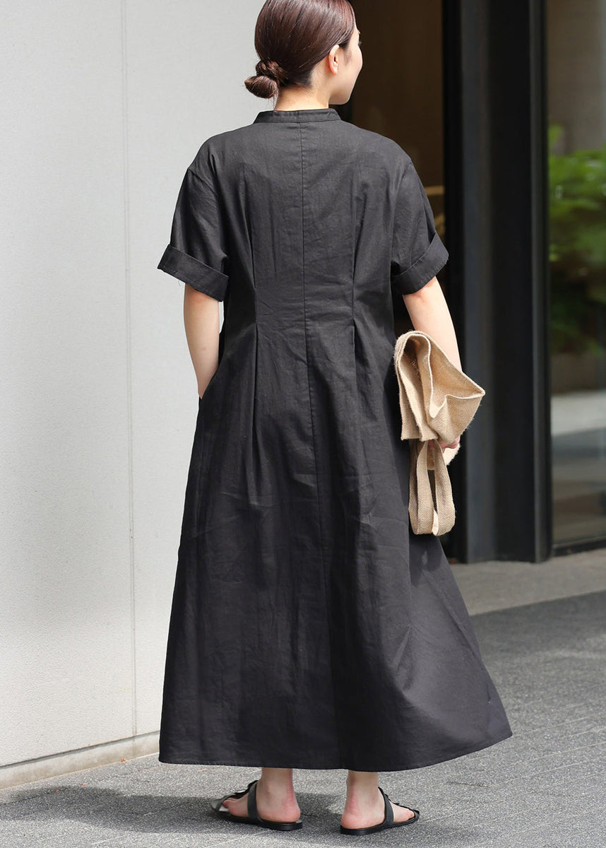Black Cotton Maxi Dresses Oversized Summer – Omychic