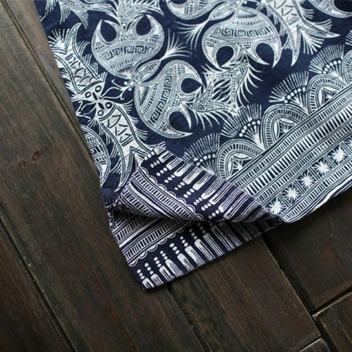Blue Flower Vintage Dress Women Clothes