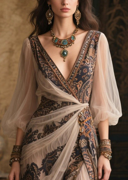 Bohemian Asymmetrical Patchwork Exra Large Hem Chiffon Dresses Summer