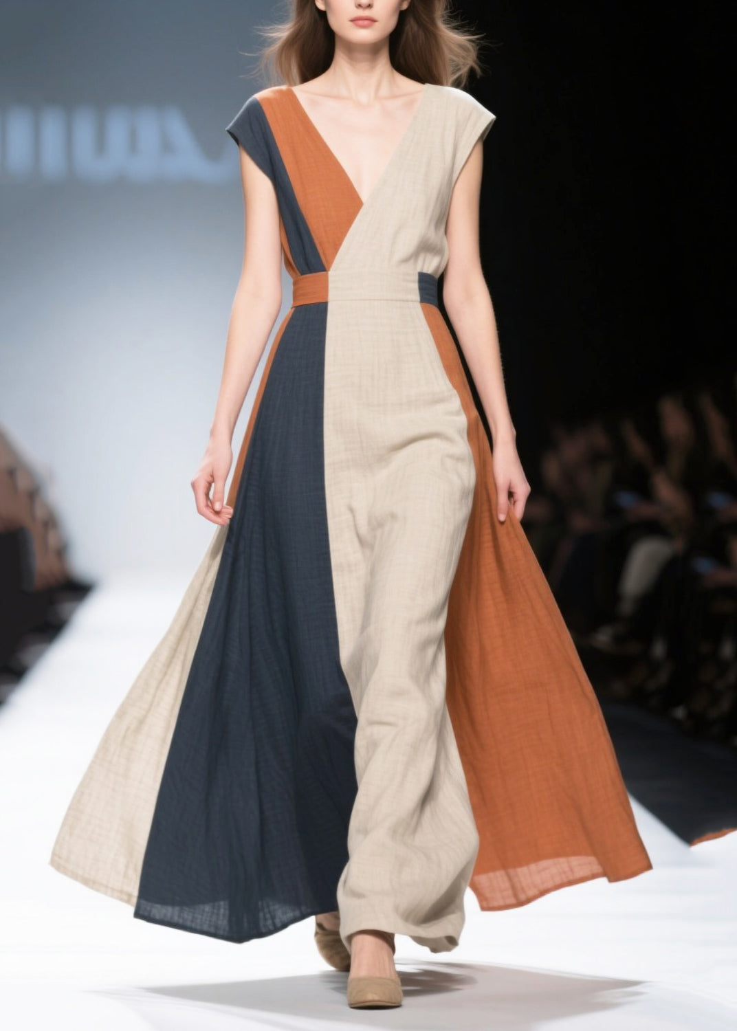 Bohemian Asymmetrical Patchwork Exra Large Hem Cotton Dress Summer