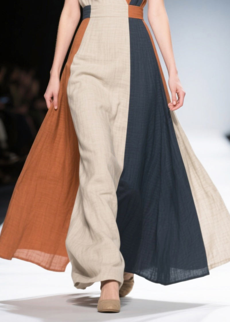 Bohemian Asymmetrical Patchwork Exra Large Hem Cotton Dress Summer