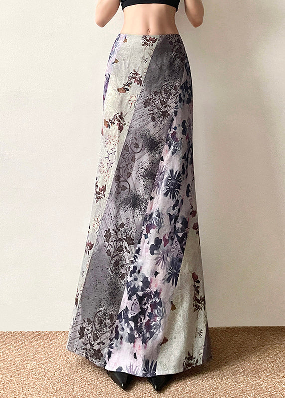 Bohemian Asymmetrical Print High Waist Patchwork Cotton Skirts Summer