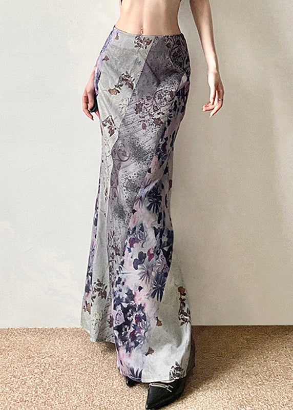 Bohemian Asymmetrical Print High Waist Patchwork Cotton Skirts Summer