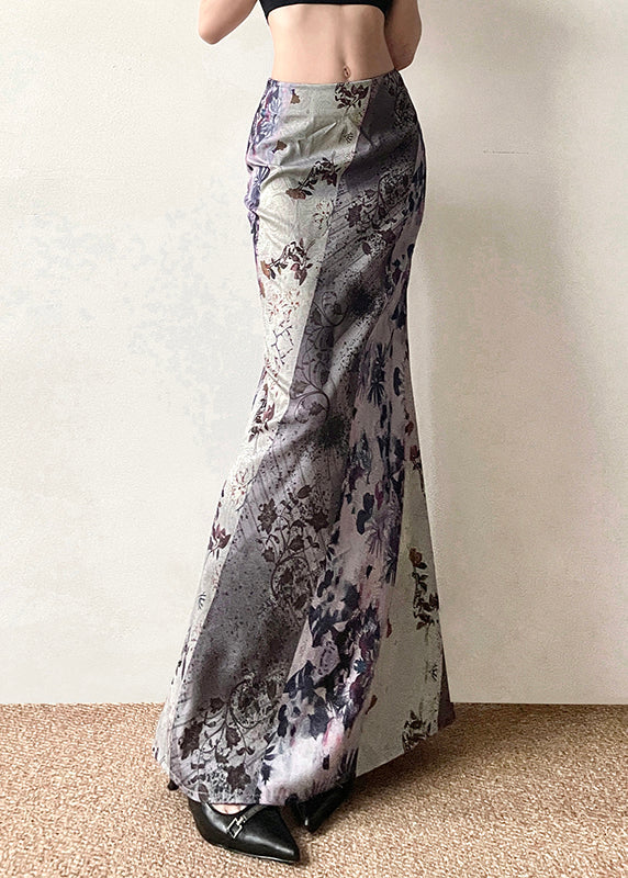 Bohemian Asymmetrical Print High Waist Patchwork Cotton Skirts Summer