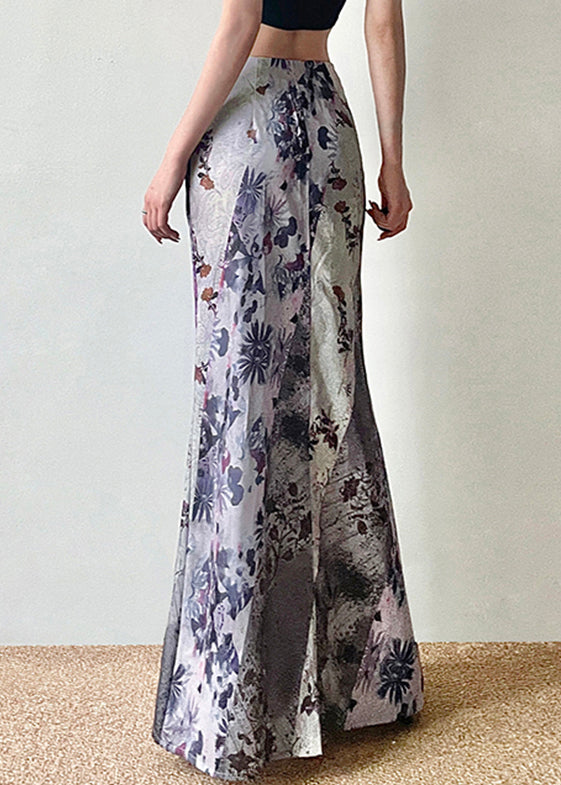 Bohemian Asymmetrical Print High Waist Patchwork Cotton Skirts Summer