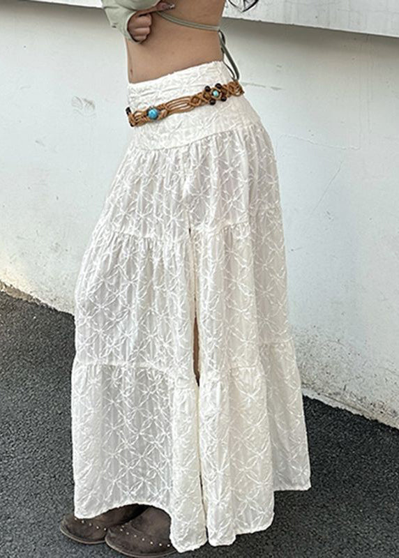 Bohemian Beige Side Open High Waist Cotton Skirts Summer