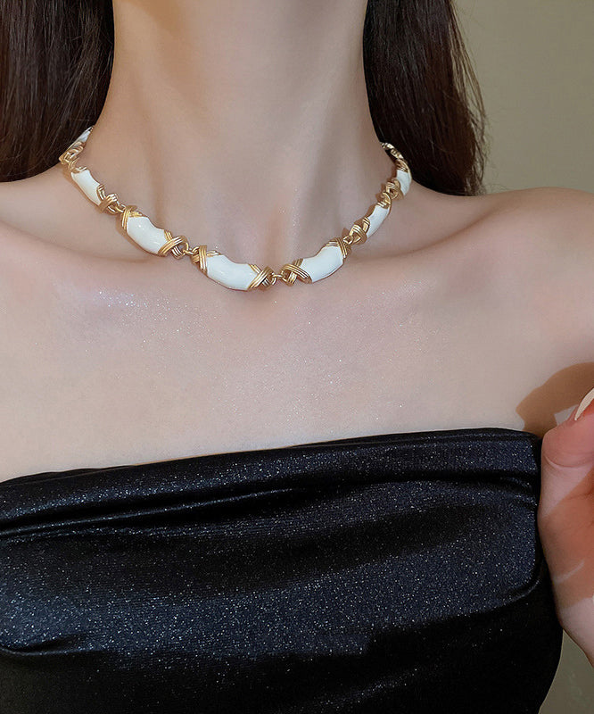 Bohemian Black Alloy Drip Glaze Gratuated Bead Necklace