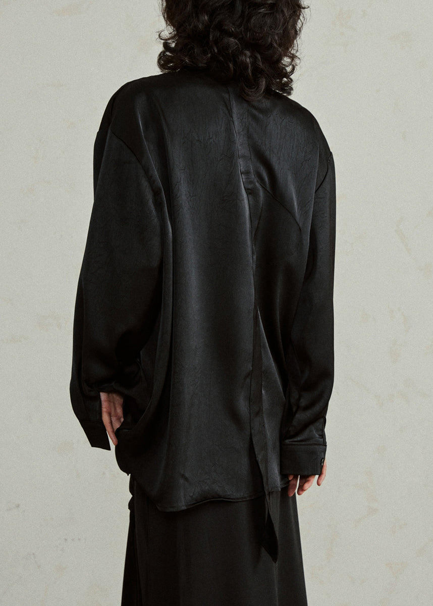 Bohemian Black Asymmetrical Button Top Lantern Sleeve