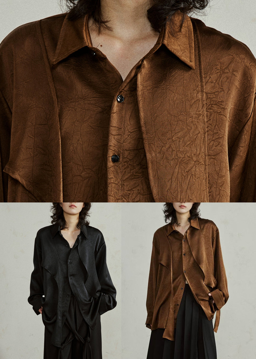 Bohemian Black Asymmetrical Button Top Lantern Sleeve