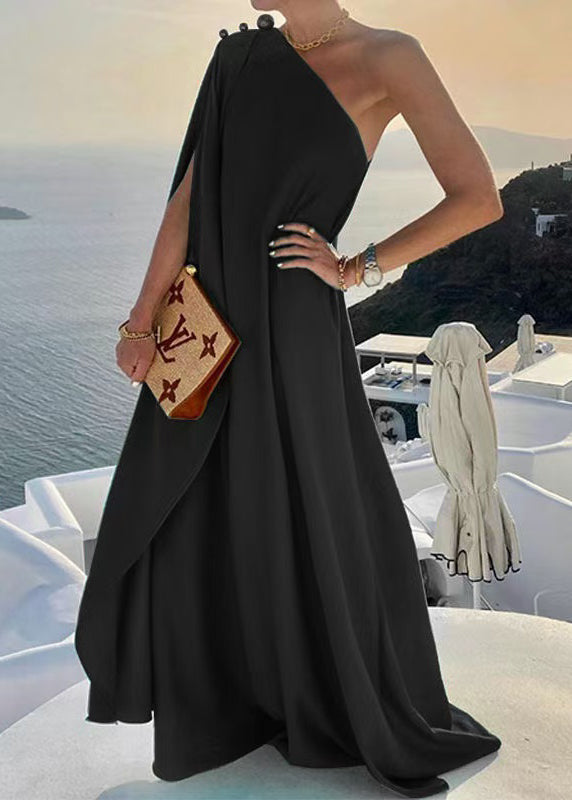 Bohemian Blue One Shoulder Asymmetrical Design Vestidos Dress