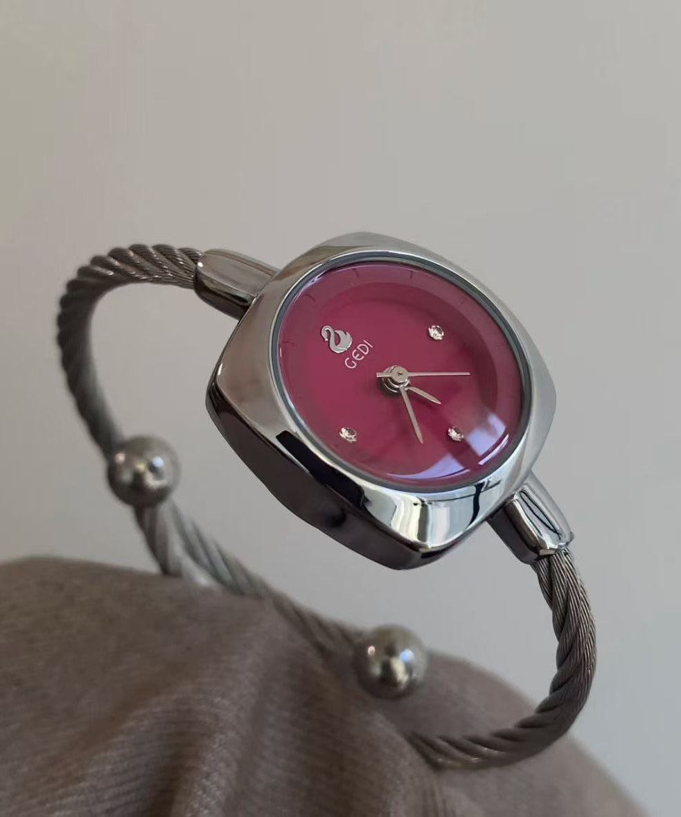 Bohemian Green Stainless Steel Reinforced Glass Square Watches