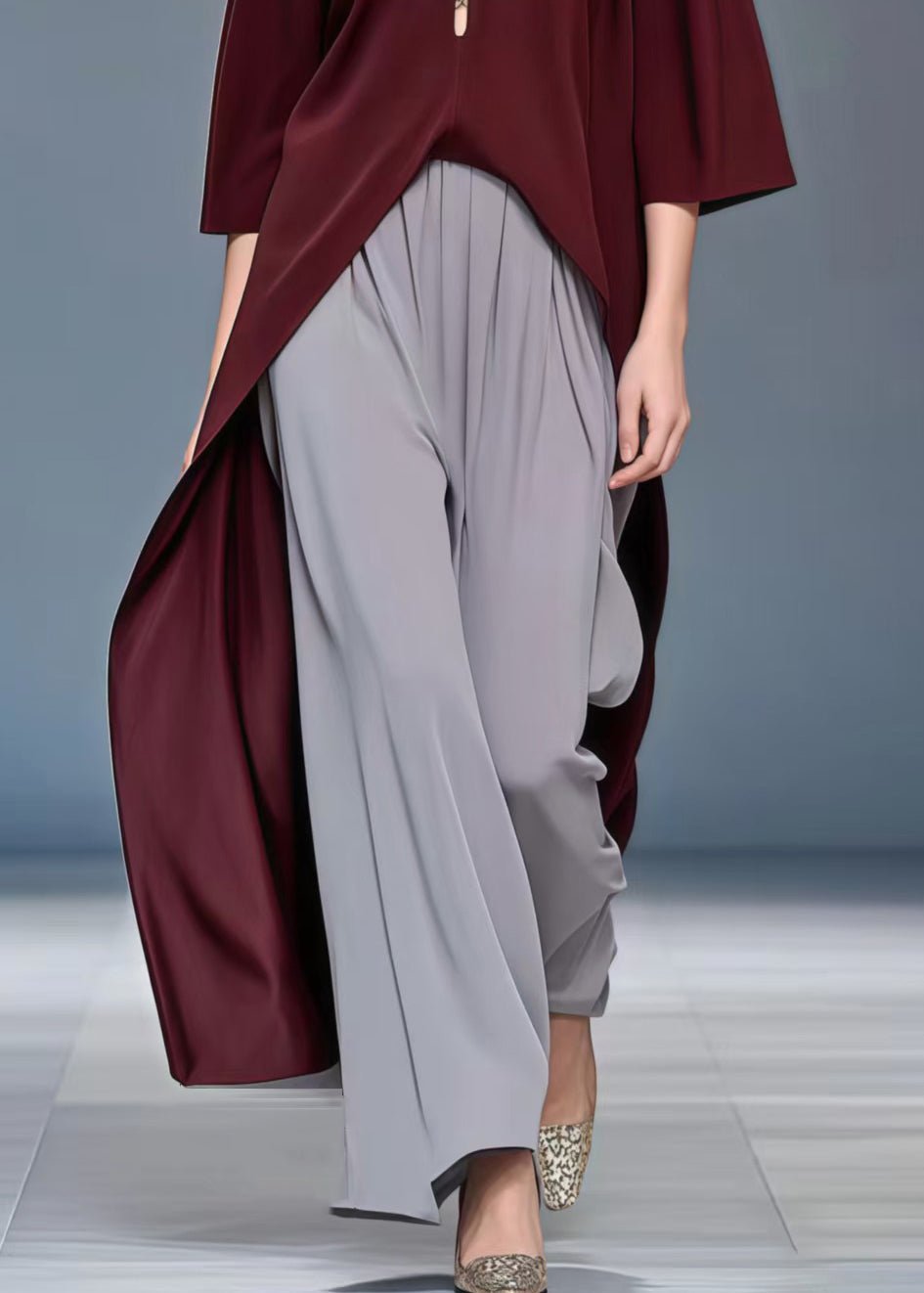 Bohemian Mulberry Low High Design Draping Silk Top Bracelet Sleeve