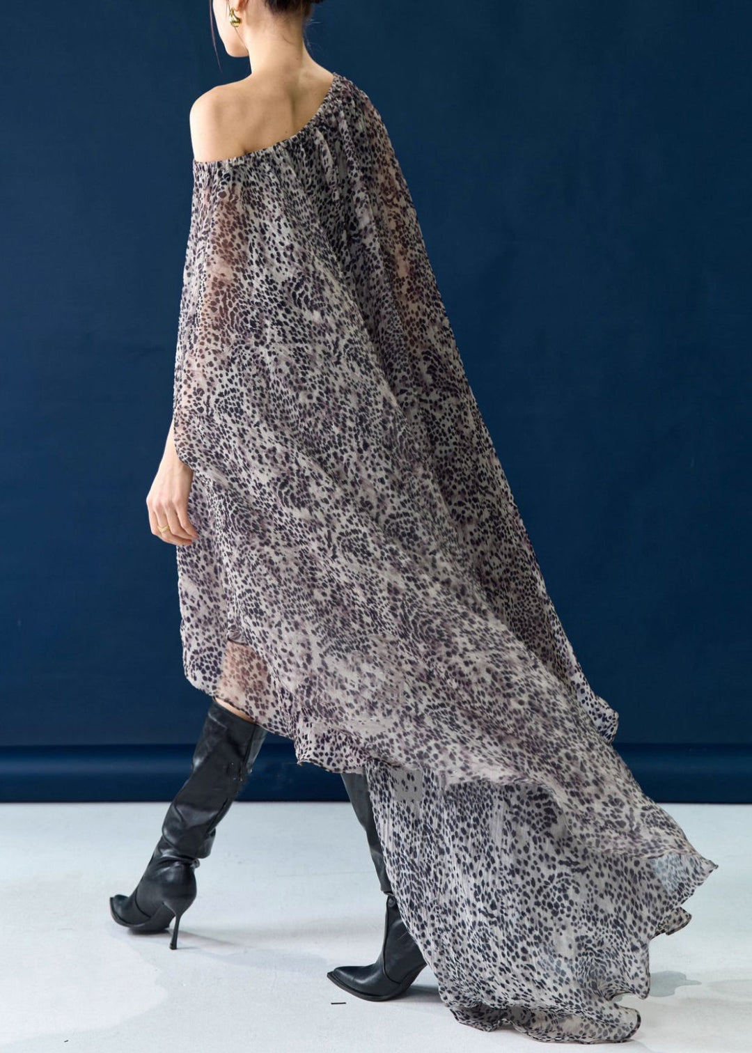 Bohemian Print Low High Design Pockets Cotton Dresses Fall