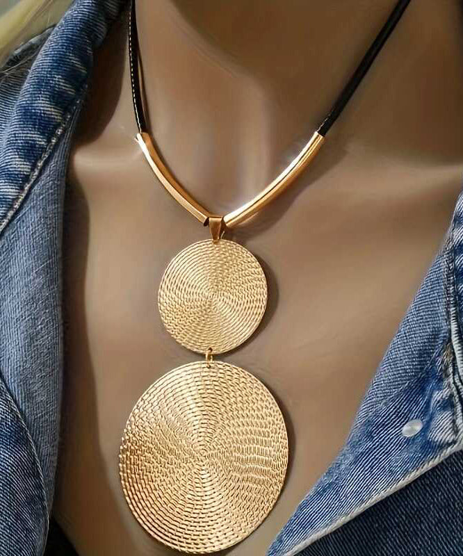 Bohemian Silk Metal Asymmetrical Pendant Necklace