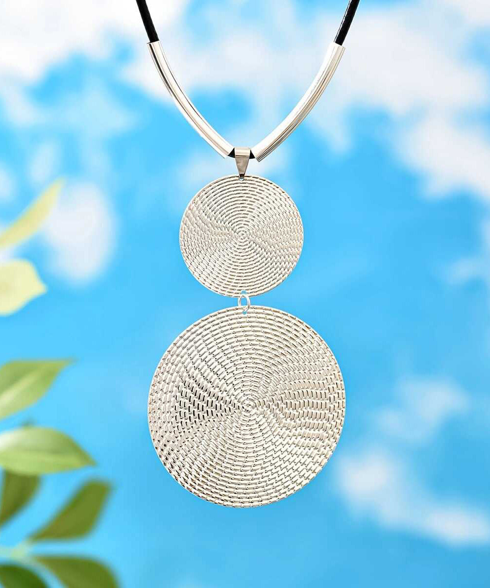 Bohemian Silk Metal Asymmetrical Pendant Necklace