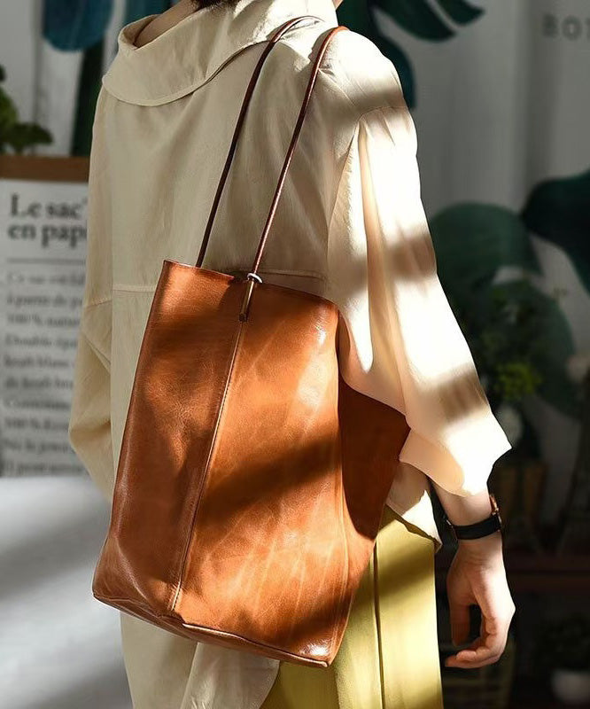 Boho Green Large Capacity Leather Bucket Bag