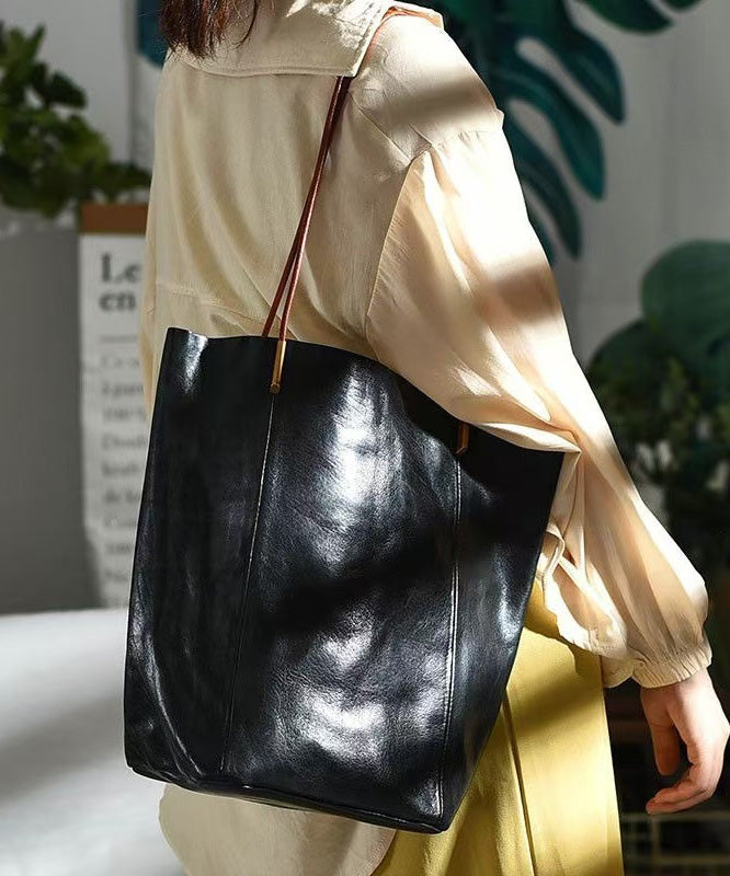 Boho Green Large Capacity Leather Bucket Bag