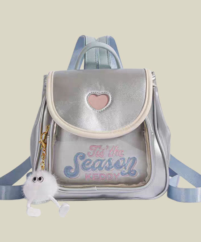 Boho Pink Embroidered Butterfly Faux Leather Backpack Bag