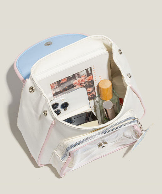 Boho Pink Embroidered Butterfly Faux Leather Backpack Bag