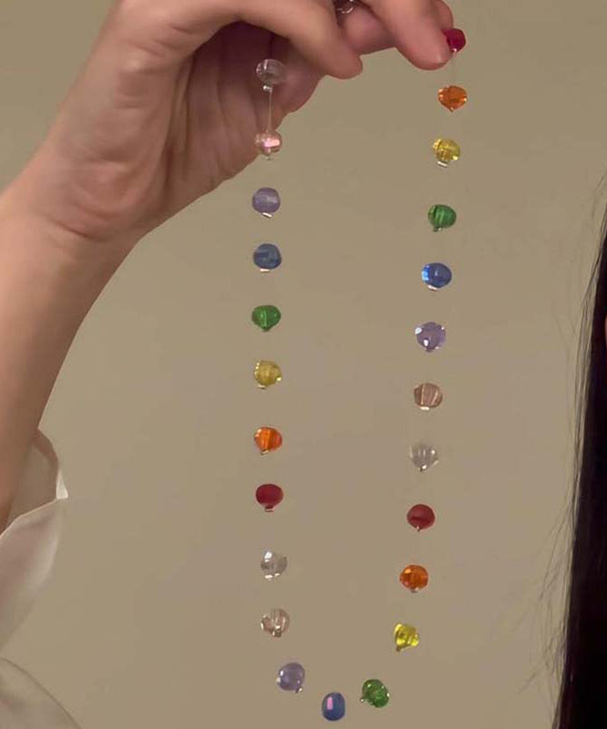 Boho Rainbow Glass Beads Gratuated Bead Necklace