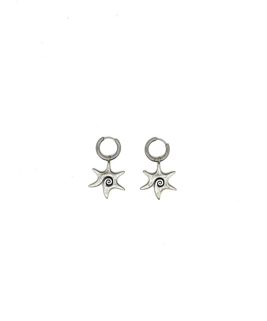 Boho Silk Stainless Steel Alloy Star Wortex Hoop Earrings