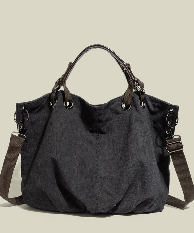 Boutique Brown Solid Durable Canvas Tote Handbag