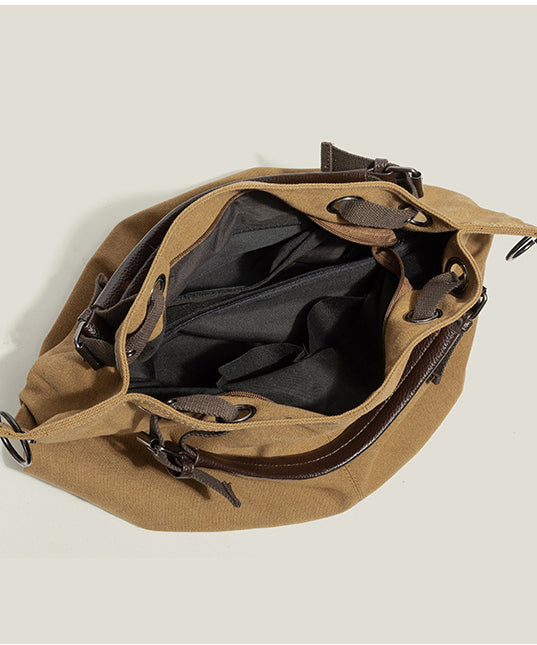 Boutique Brown Solid Durable Canvas Tote Handbag