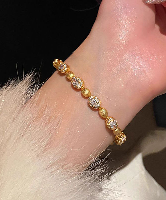 Boutique Gold Sterling Silver Overgild Zircon Two Piece Set Bracelet