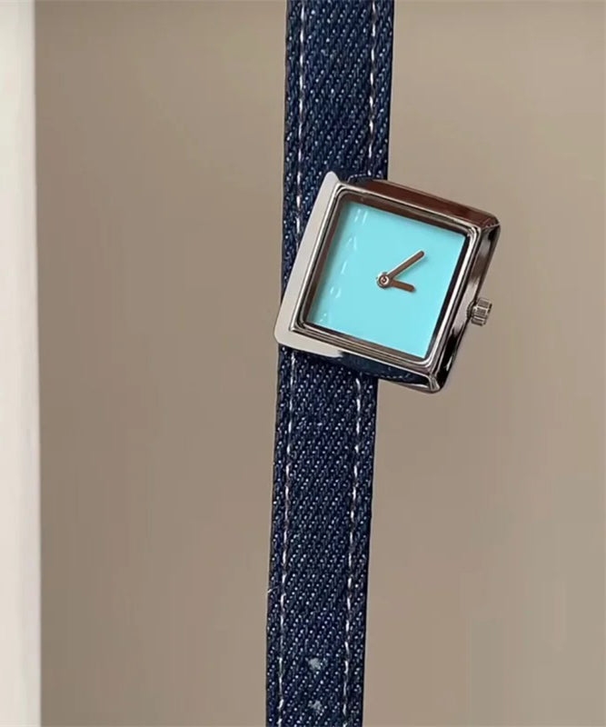 Boutique Red Denim Fabric Quartz Movement Waterproof Watches