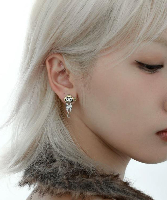 Boutique Silk Copper Overgild Little Cats Drop Earrings