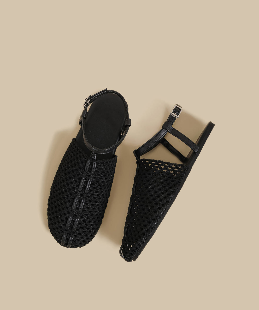 Casual Apricot Hollow Out Knit Fabric Splicing Sandals