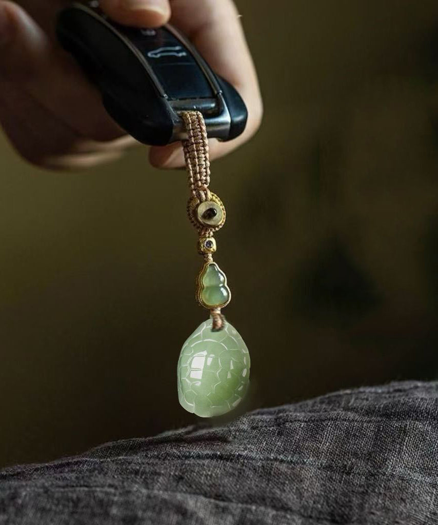 Casual Green Weave Jade Calabash Phone Chains