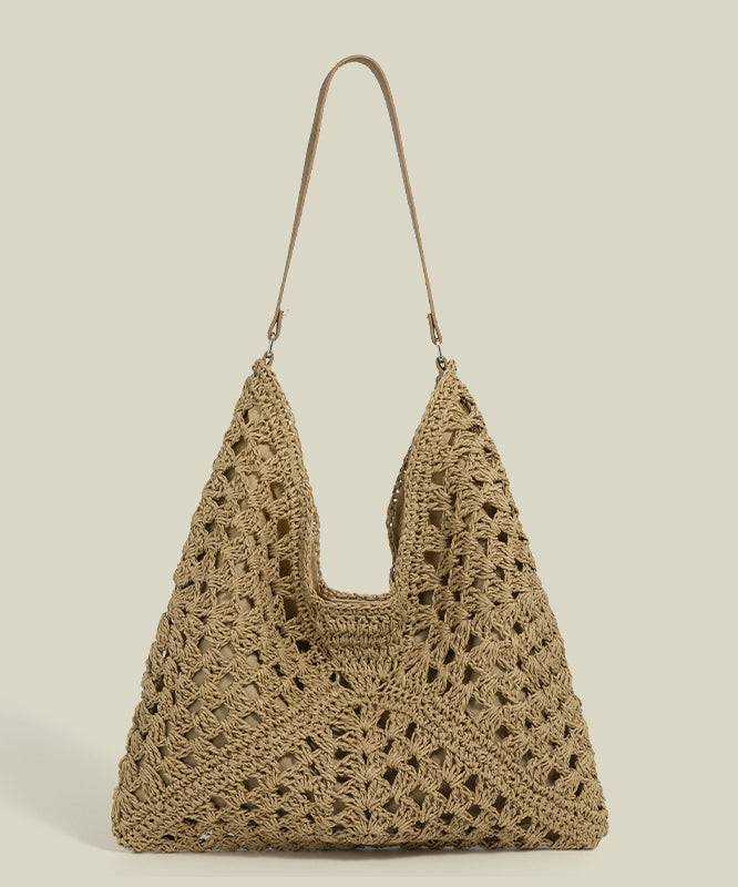 Casual Hollow Out Large Capacity Straw Woven Womens Shoulder Bags