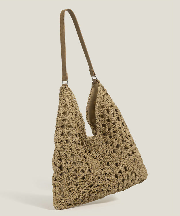 Casual Hollow Out Large Capacity Straw Woven Womens Shoulder Bags