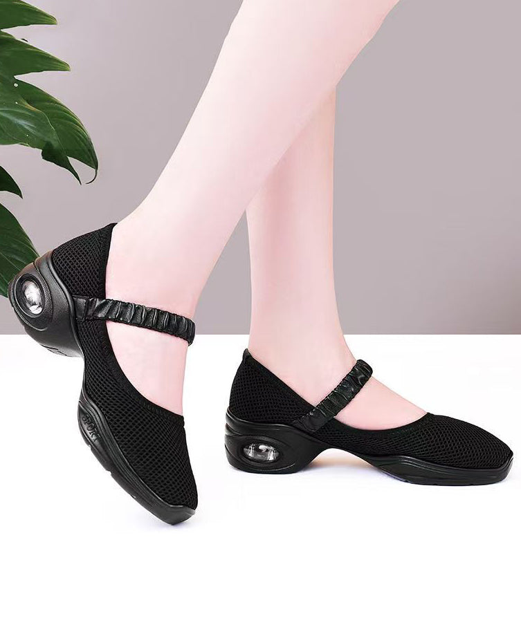 Casual Splicing Chunky Shoes Black Breathable Mesh