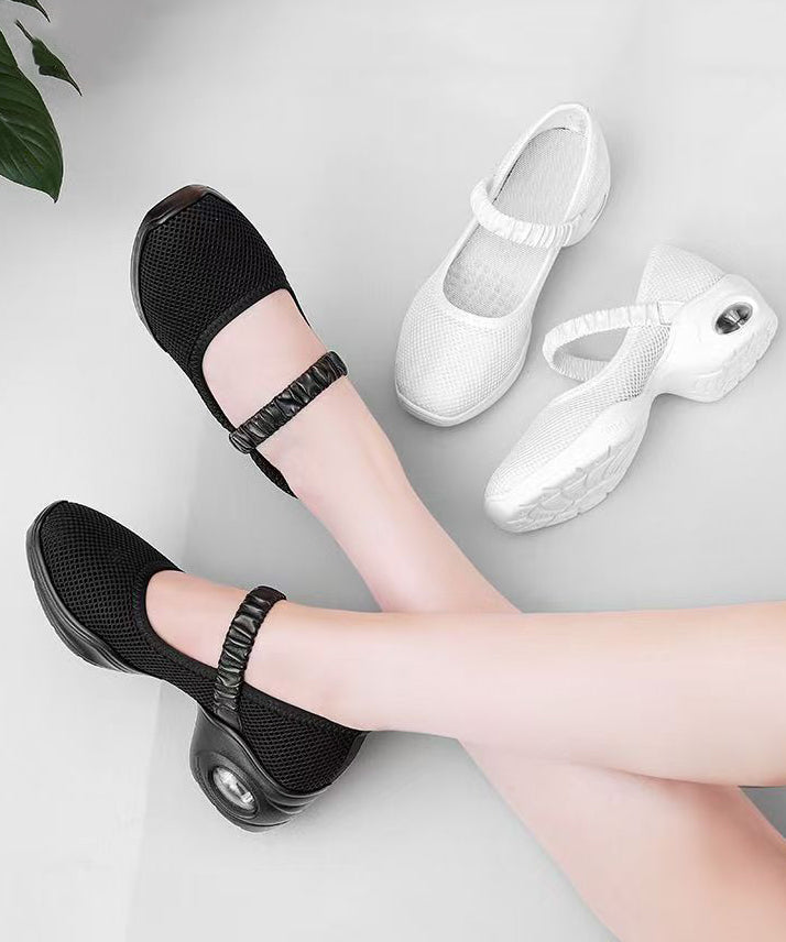 Casual Splicing Chunky Shoes Black Breathable Mesh