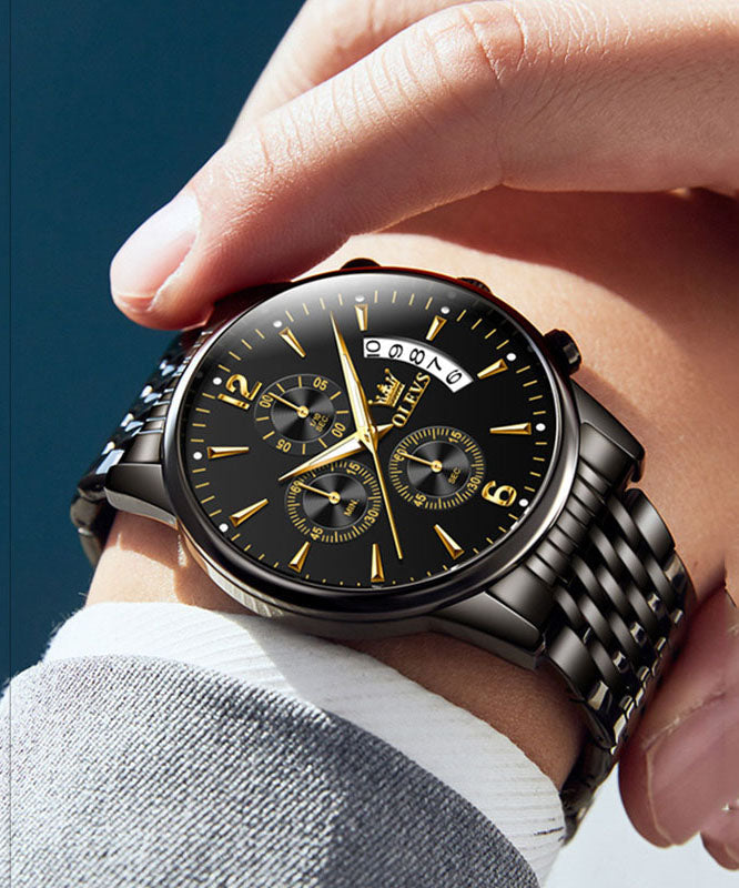 Chic Gold Stainless Steel Quartz Movement Machinery Watches