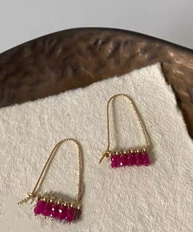 Chic Gold Sterling Silver Overgild Hoop Earrings