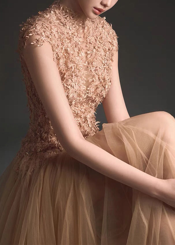 Chic Green Backless Lace Patchwork Tulle Party Dress Summer