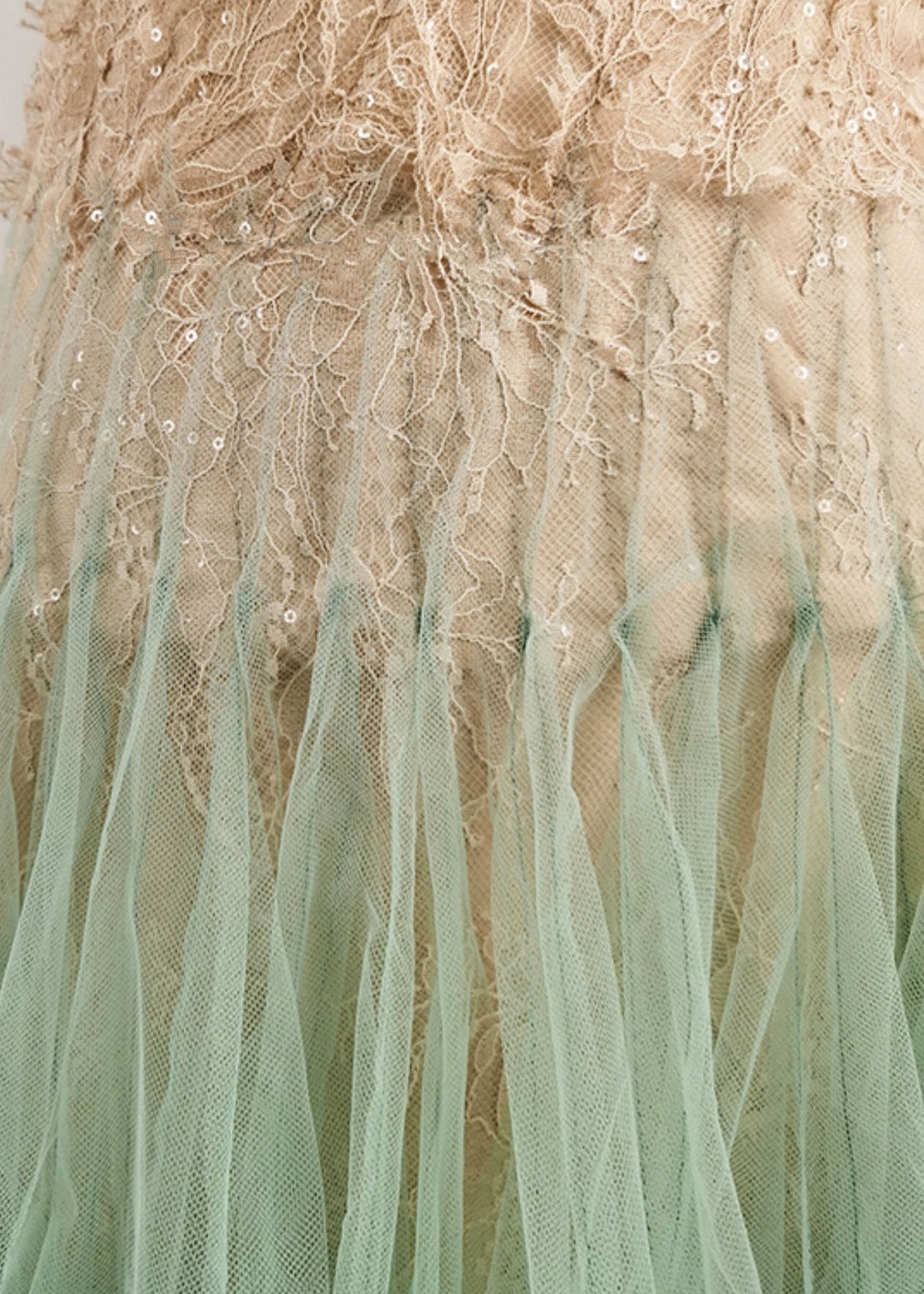 Chic Green Backless Lace Patchwork Tulle Party Dress Summer