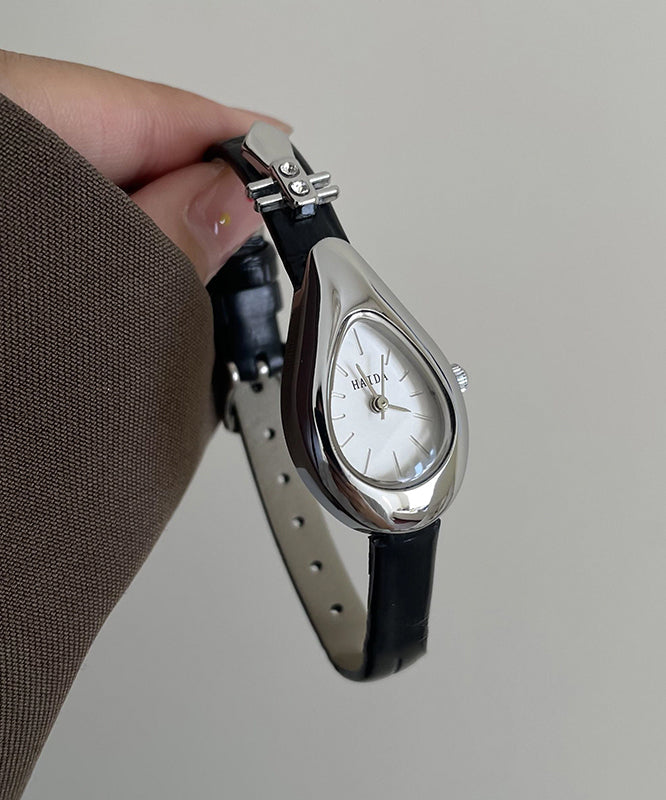 Chic Silk Leather Tempered Glass Pipa Watches