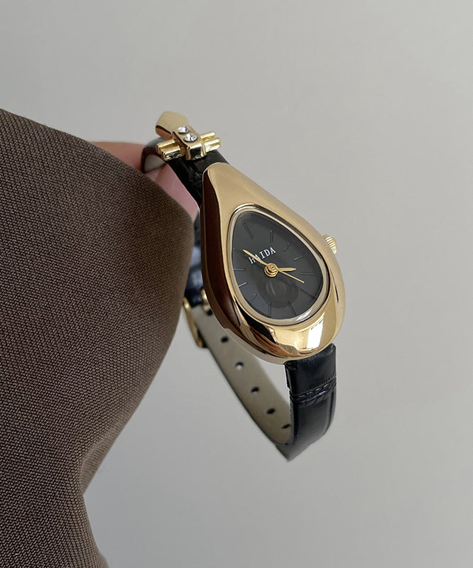Chic Silk Leather Tempered Glass Pipa Watches