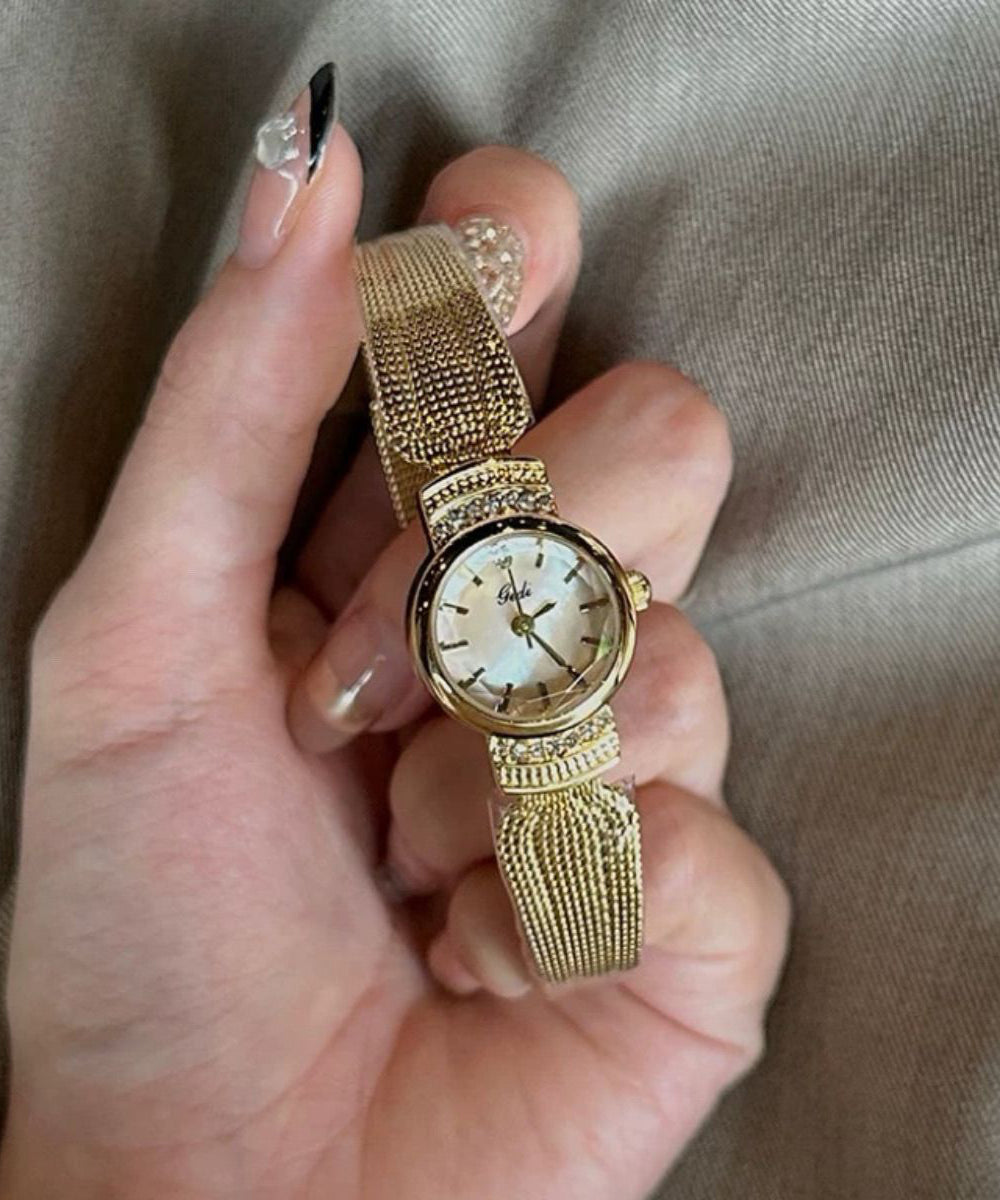 Chic Silk Stainless Steel Zircon Waterproof Reinforced Glass Watches