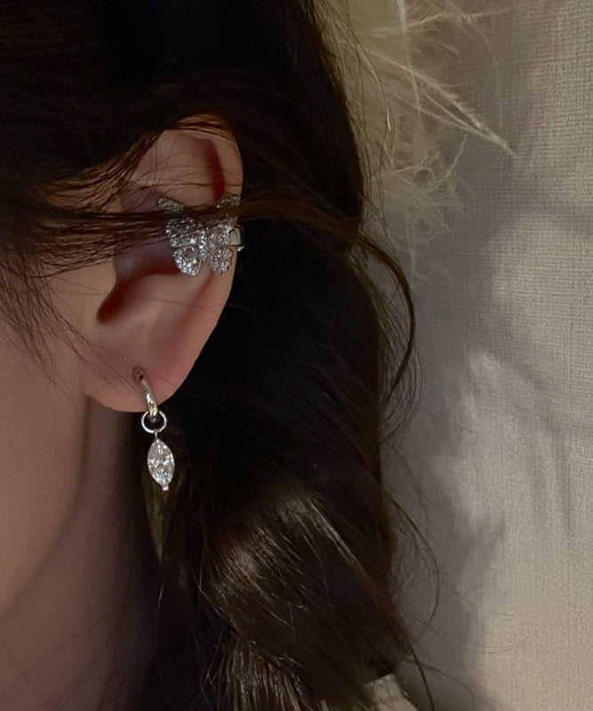 Chic Silk Sterling Silver Zircon Drop Earrings