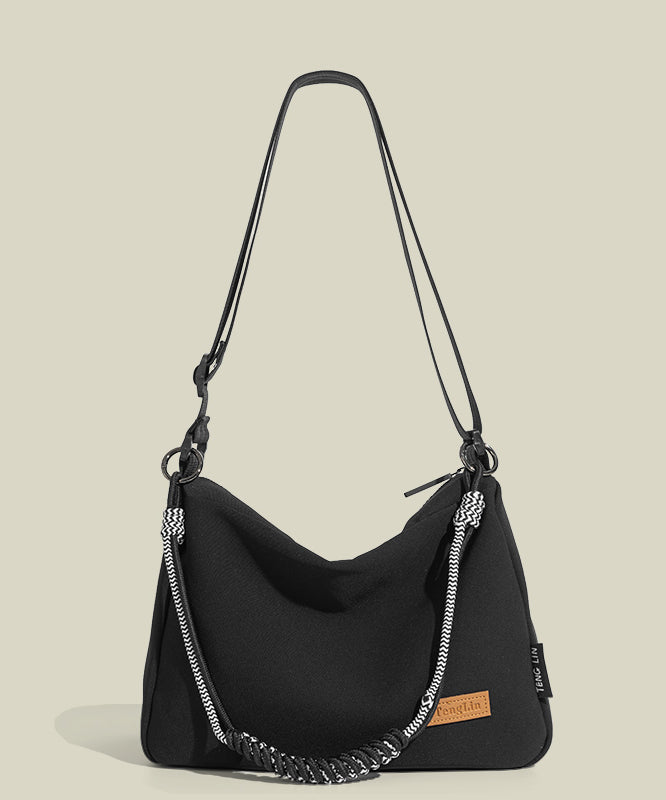 Chic White Solid Durable Canvas Messenger Bag